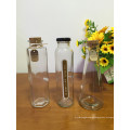Haonai 350/500ml round shape glass coffee bottle juice glass bottle with cork